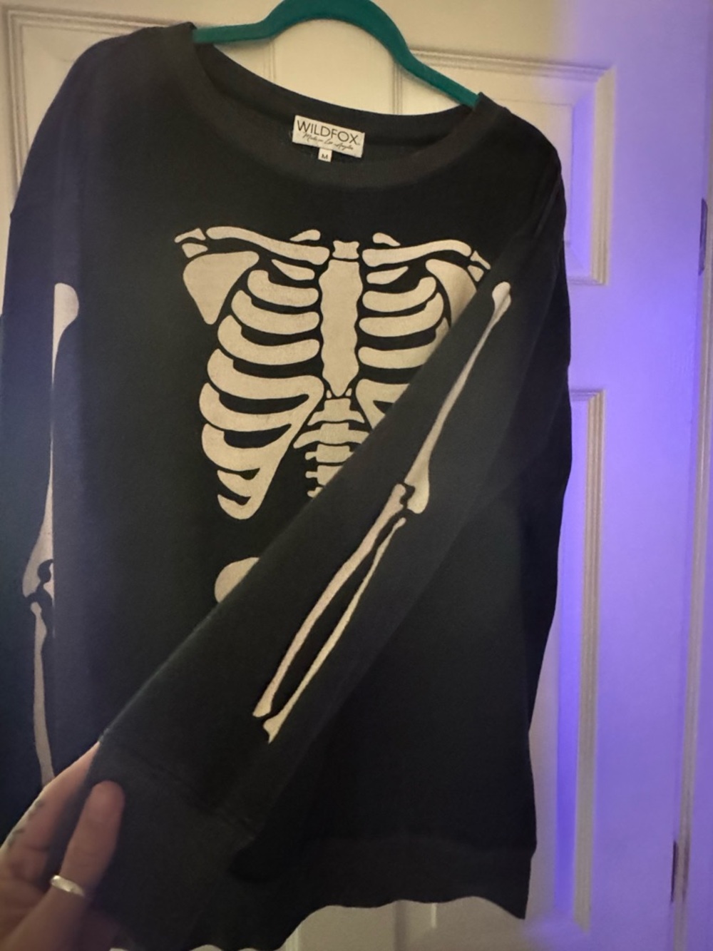 Wildfox Black Sweatshirt with White Skeleton Graphic - Picture 8 of 8